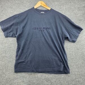 Vintage Guess Jeans USA T-Shirt Georges Marciano Navy Blue Embroidered Mens M